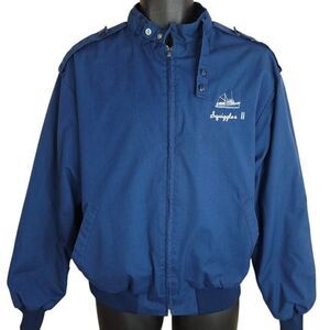 Lobster Boat Cafe Racer Jacket Vintage 80s Fishing Buffalo Plaid Flannel Lined L